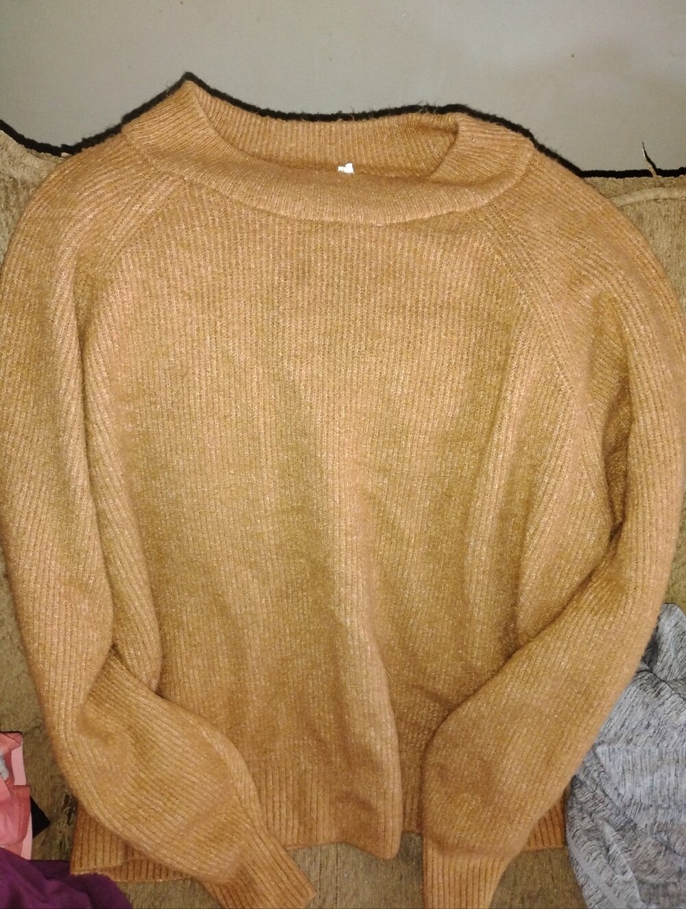GAP Camel/Tan Ribbed Crewneck Sweater